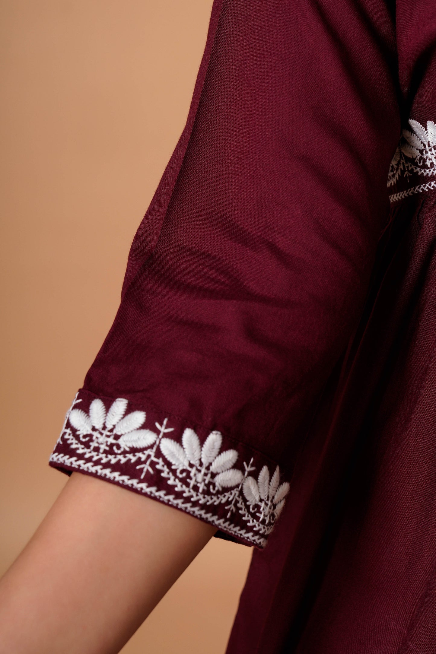 Pink Embroidered Empire Top