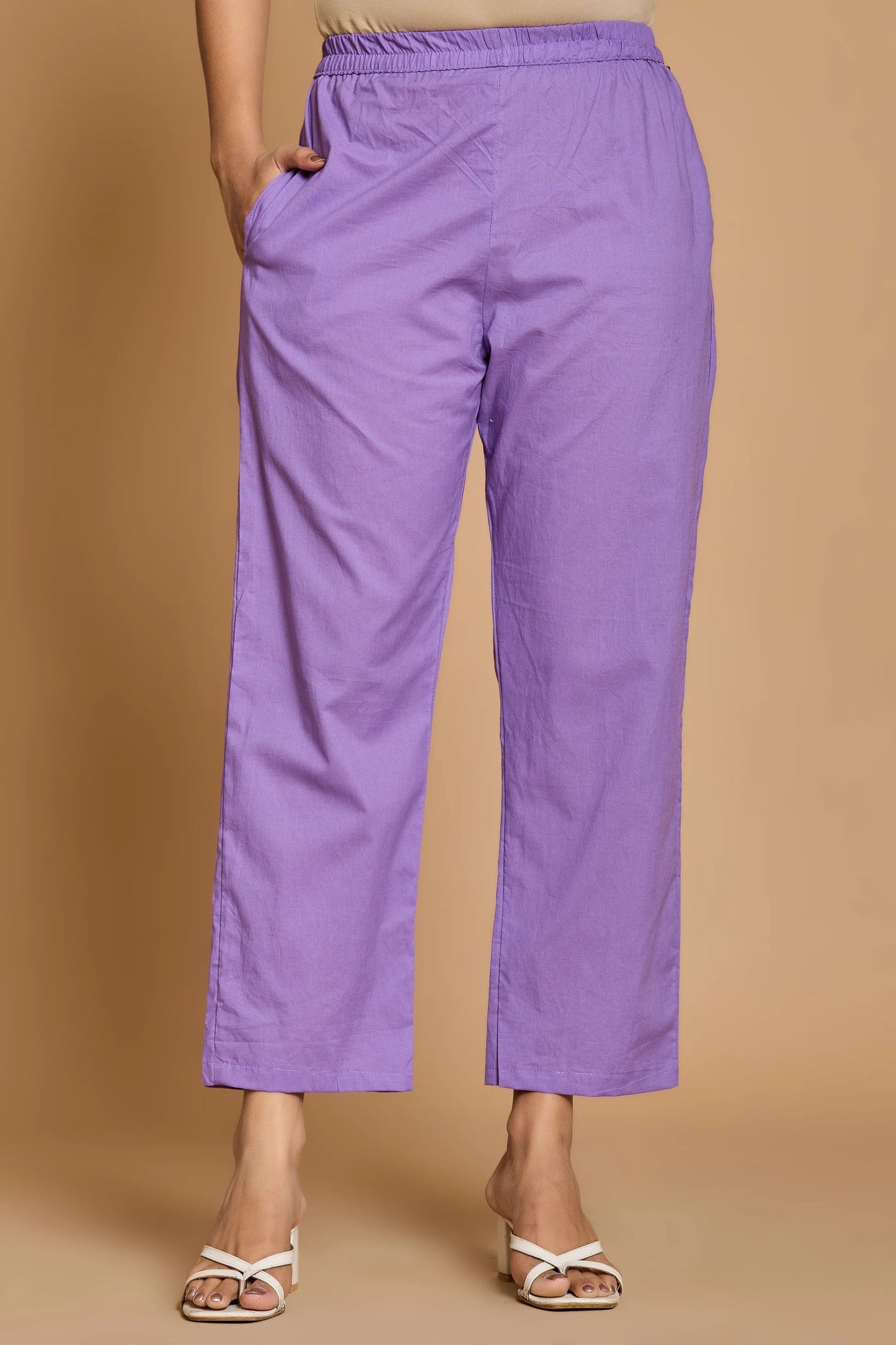 Blue Mandarin Collar Pure Cotton Cord Set