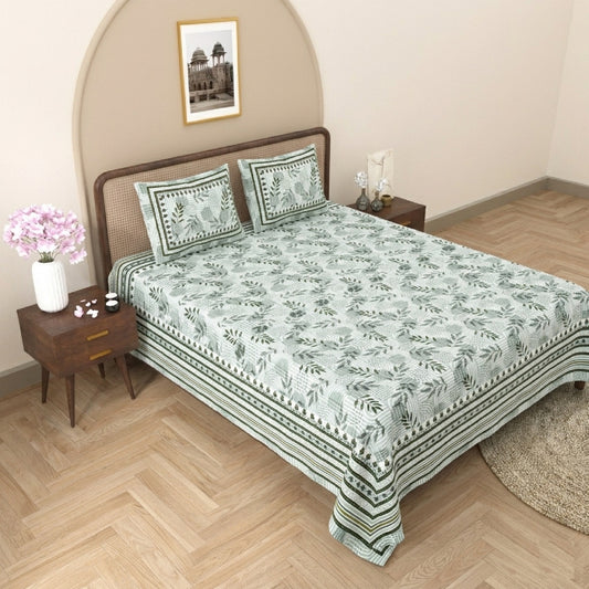 King Size 100% Cotton Double Bedsheet with 2 Pillow Covers