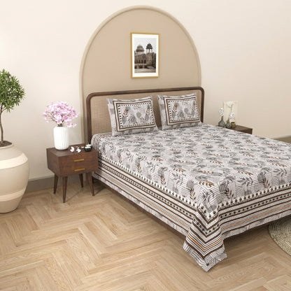 King Size 100% Cotton Double Bedsheet with 2 Pillow Covers