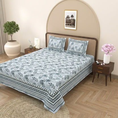 King Size 100% Cotton Double Bedsheet with 2 Pillow Covers