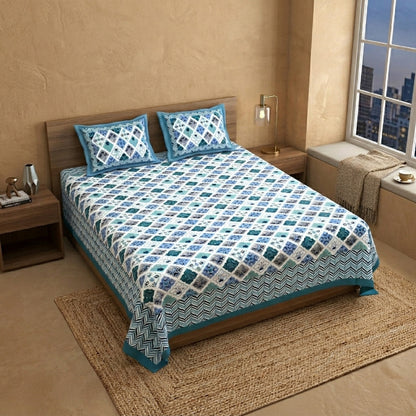 King Size 100% Cotton Double Bedsheet with 2 Pillow Covers