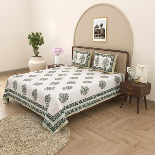 King Size 100% Cotton Double Bedsheet with 2 Pillow Covers