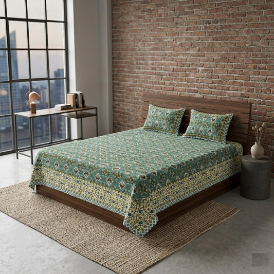 King Size 100% Cotton Double Bedsheet with 2 Pillow Covers