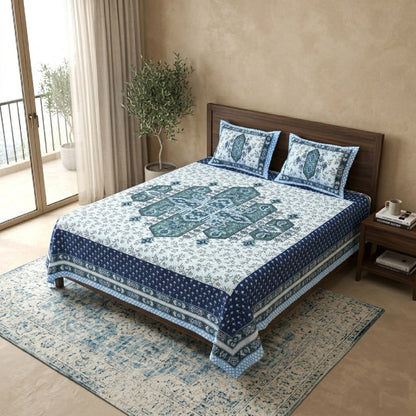 King Size 100% Cotton Double Bedsheet with 2 Pillow Covers