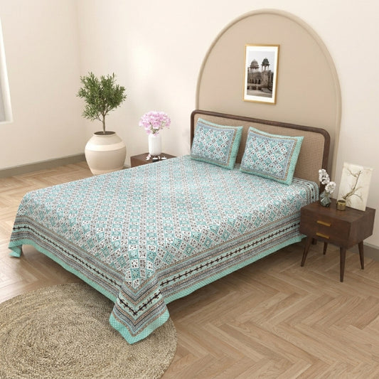 King Size 100% Cotton Double Bedsheet with 2 Pillow Covers