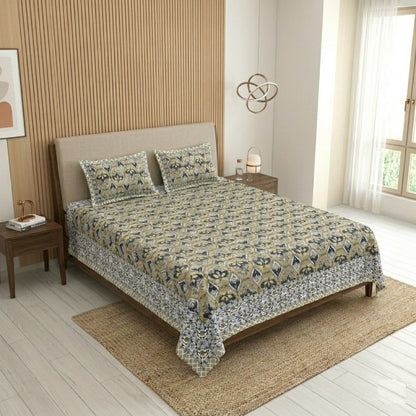 King Size 100% Cotton Double Bedsheet with 2 Pillow Covers