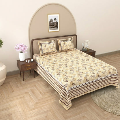 King Size 100% Cotton Double Bedsheet with 2 Pillow Covers