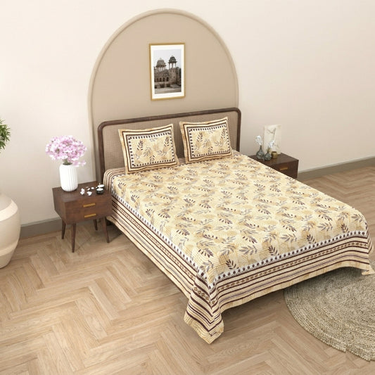 King Size 100% Cotton Double Bedsheet with 2 Pillow Covers