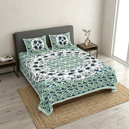 King Size 100% Cotton Double Bedsheet with 2 Pillow Covers