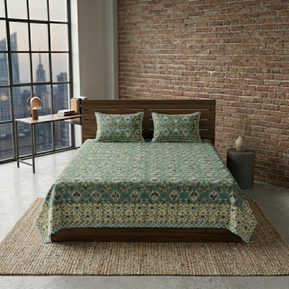 King Size 100% Cotton Double Bedsheet with 2 Pillow Covers