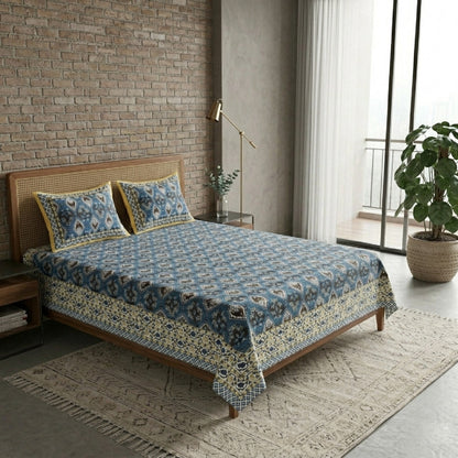 King Size 100% Cotton Double Bedsheet with 2 Pillow Covers