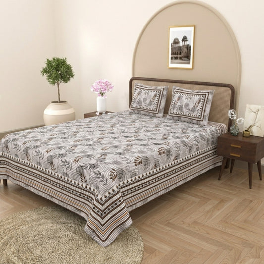 King Size 100% Cotton Double Bedsheet with 2 Pillow Covers