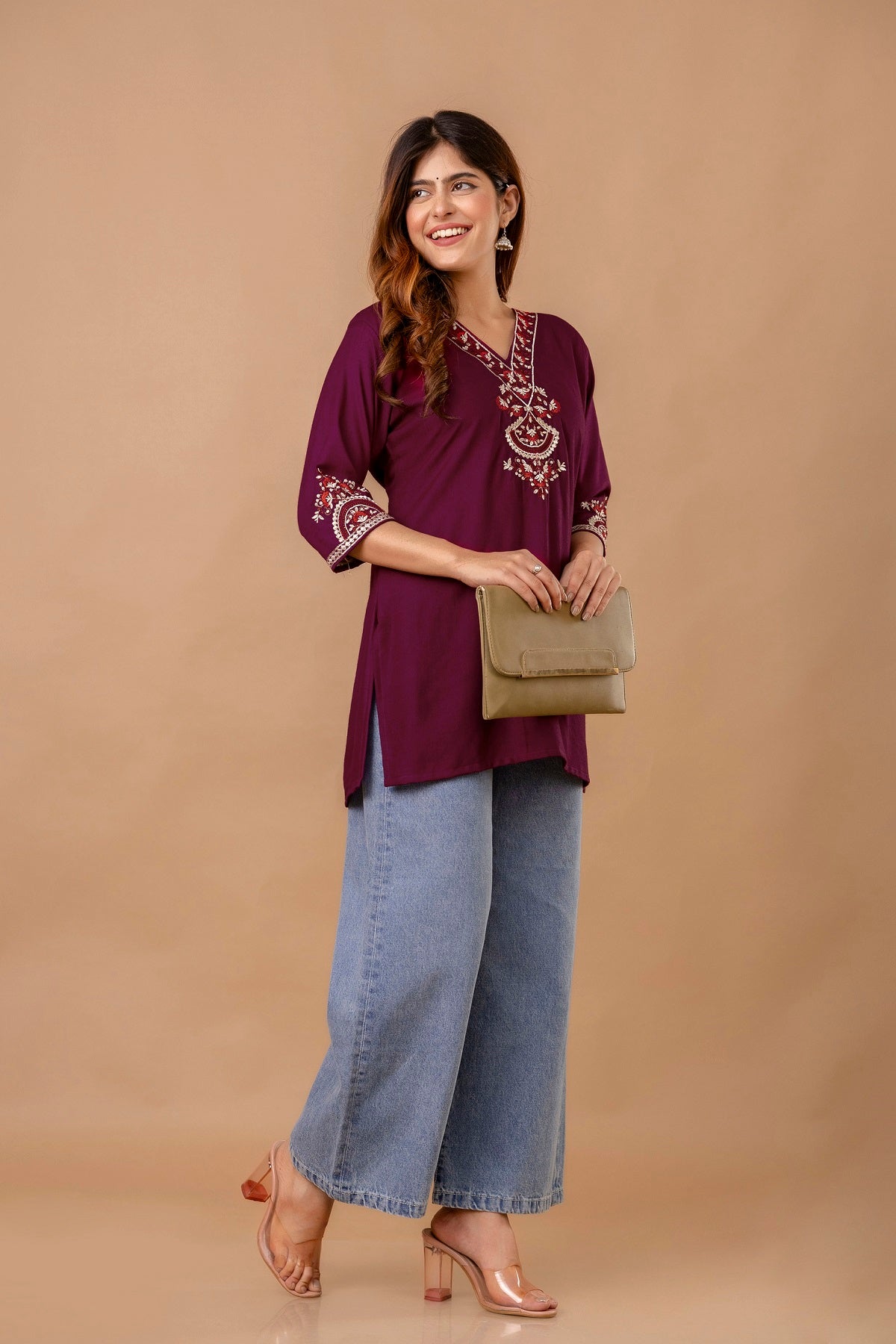 Yellow Embroidered Ethnic Top