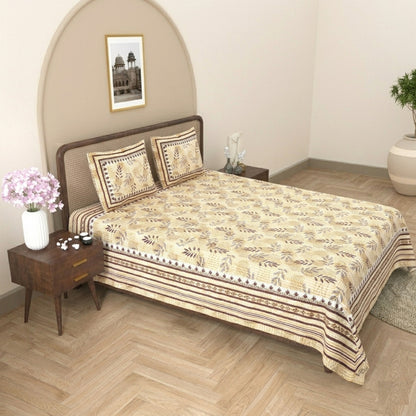 King Size 100% Cotton Double Bedsheet with 2 Pillow Covers