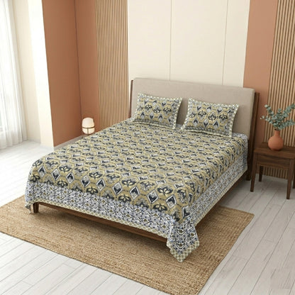 King Size 100% Cotton Double Bedsheet with 2 Pillow Covers