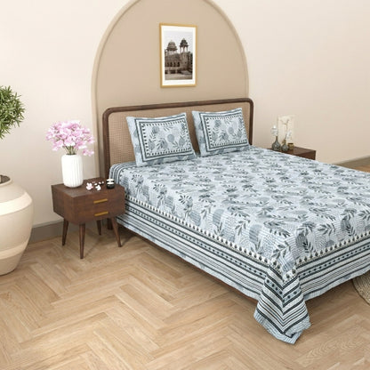 King Size 100% Cotton Double Bedsheet with 2 Pillow Covers