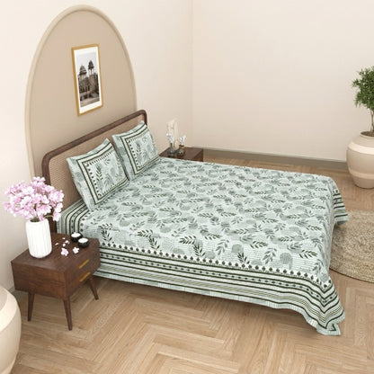 King Size 100% Cotton Double Bedsheet with 2 Pillow Covers