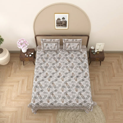 King Size 100% Cotton Double Bedsheet with 2 Pillow Covers