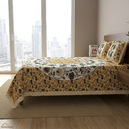King Size 100% Cotton Double Bedsheet with 2 Pillow Covers