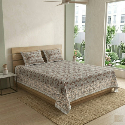 King Size 100% Cotton Double Bedsheet with 2 Pillow Covers
