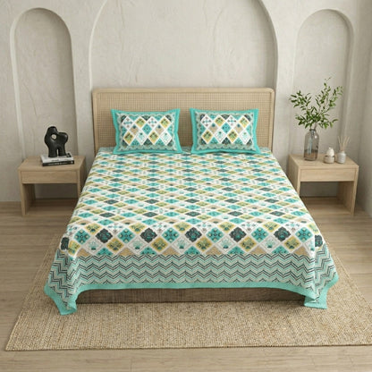 King Size 100% Cotton Double Bedsheet with 2 Pillow Covers