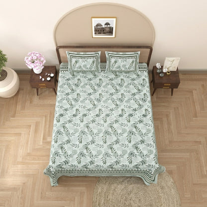 King Size 100% Cotton Double Bedsheet with 2 Pillow Covers