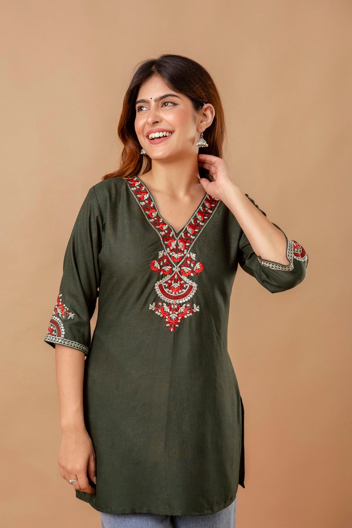 Yellow Embroidered Ethnic Top