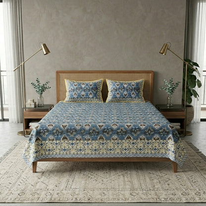 King Size 100% Cotton Double Bedsheet with 2 Pillow Covers