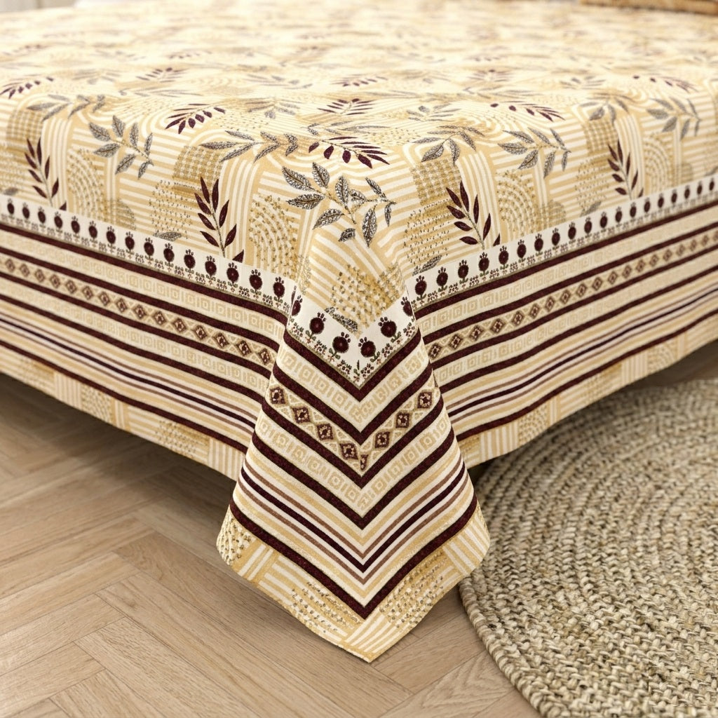 King Size 100% Cotton Double Bedsheet with 2 Pillow Covers