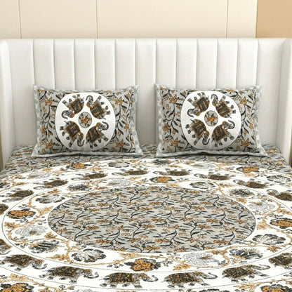King Size 100% Cotton Double Bedsheet with 2 Pillow Covers
