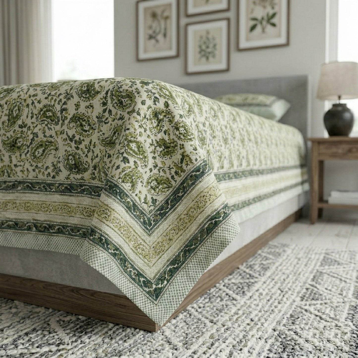 King Size 100% Cotton Double Bedsheet with 2 Pillow Covers