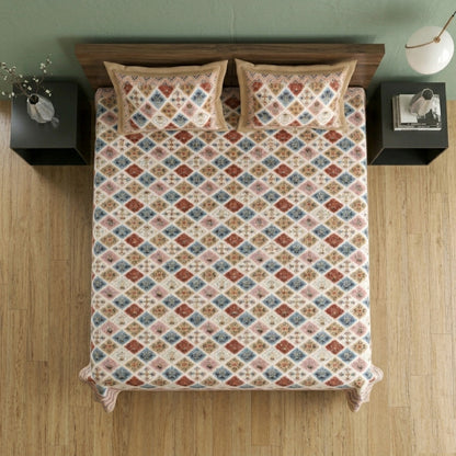 King Size 100% Cotton Double Bedsheet with 2 Pillow Covers