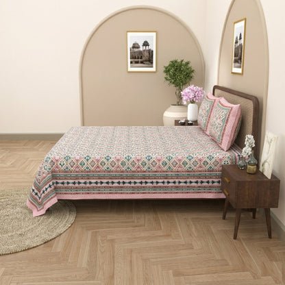 King Size 100% Cotton Double Bedsheet with 2 Pillow Covers