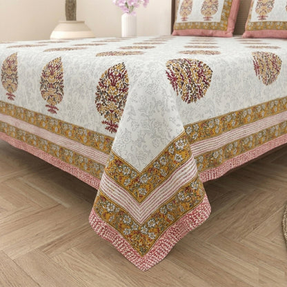 King Size 100% Cotton Double Bedsheet with 2 Pillow Covers