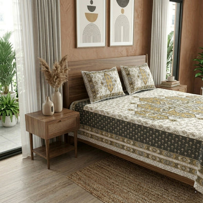King Size 100% Cotton Double Bedsheet with 2 Pillow Covers