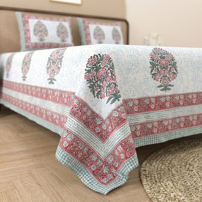 King Size 100% Cotton Double Bedsheet with 2 Pillow Covers