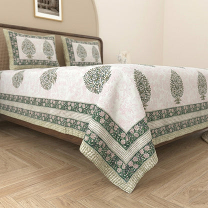 King Size 100% Cotton Double Bedsheet with 2 Pillow Covers