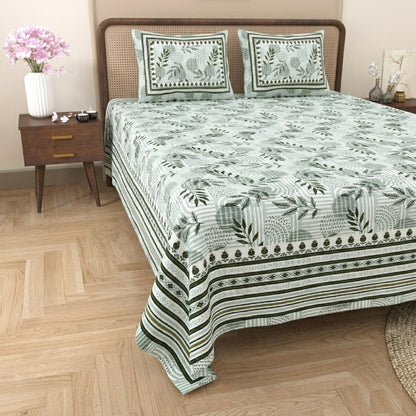 King Size 100% Cotton Double Bedsheet with 2 Pillow Covers