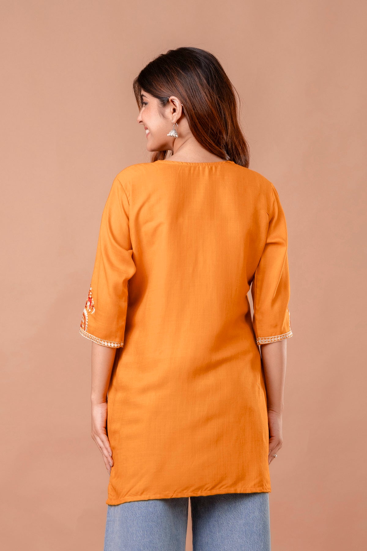 Yellow Embroidered Ethnic Top