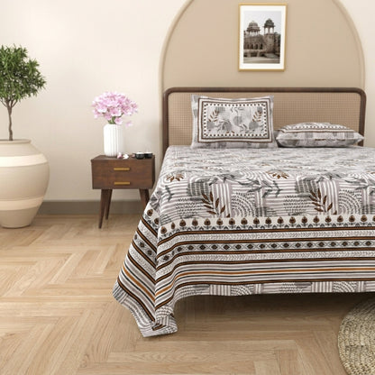 King Size 100% Cotton Double Bedsheet with 2 Pillow Covers