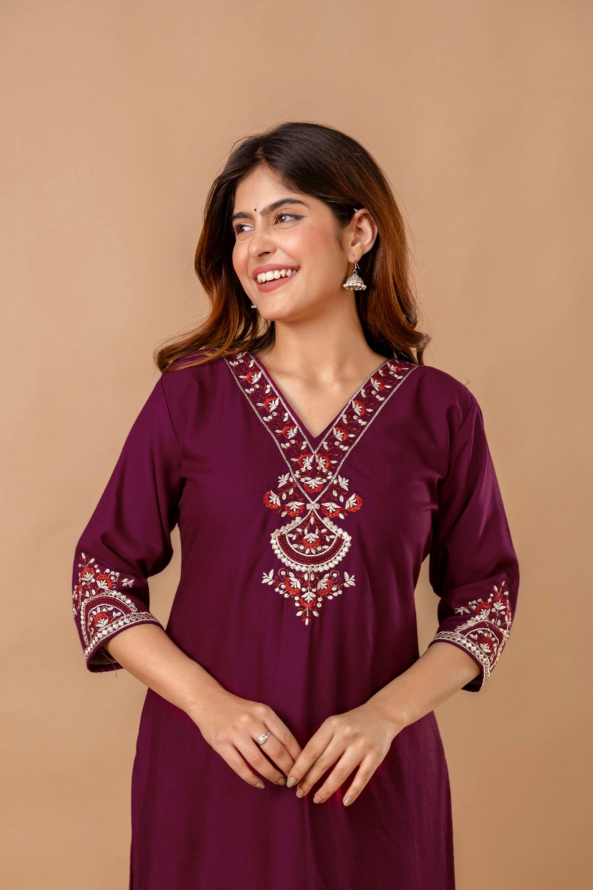 Yellow Embroidered Ethnic Top