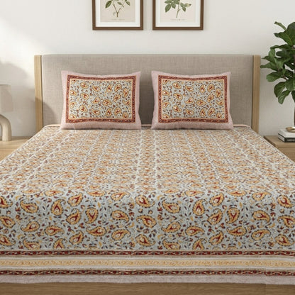 King Size 100% Cotton Double Bedsheet with 2 Pillow Covers