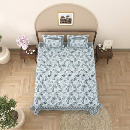 King Size 100% Cotton Double Bedsheet with 2 Pillow Covers