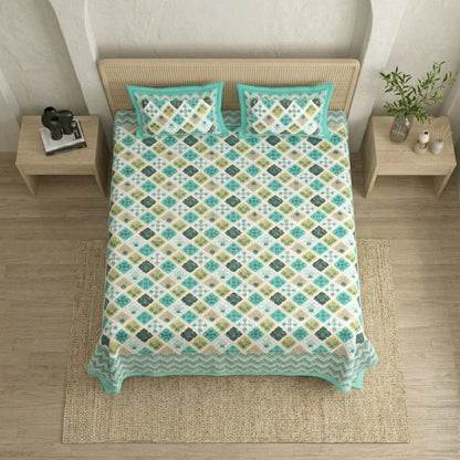 King Size 100% Cotton Double Bedsheet with 2 Pillow Covers