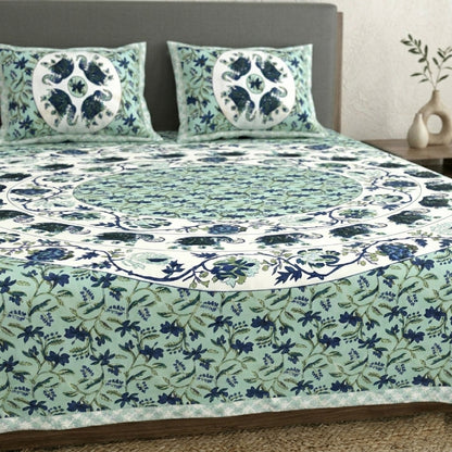 King Size 100% Cotton Double Bedsheet with 2 Pillow Covers
