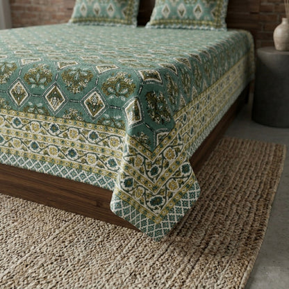 King Size 100% Cotton Double Bedsheet with 2 Pillow Covers
