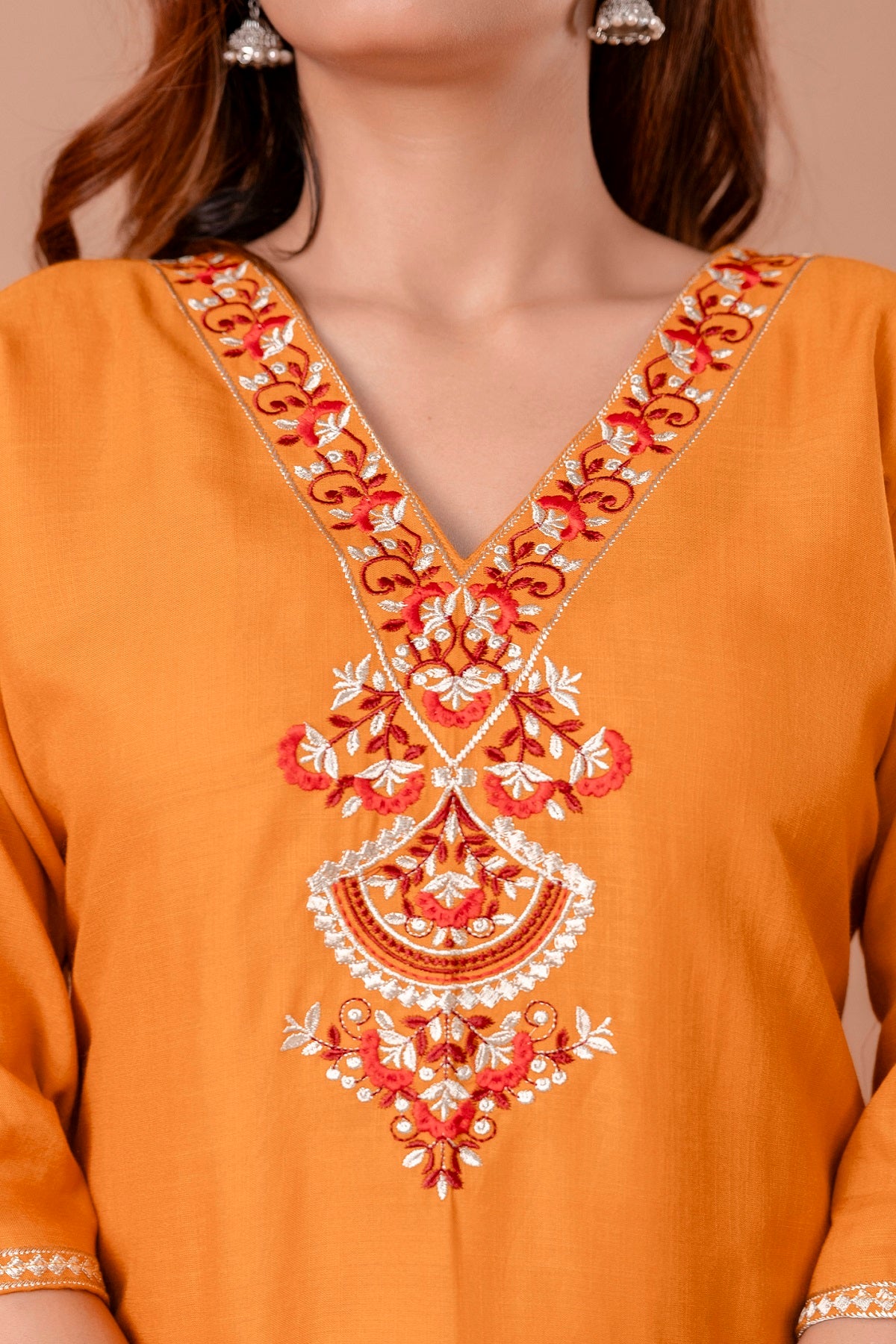 Yellow Embroidered Ethnic Top