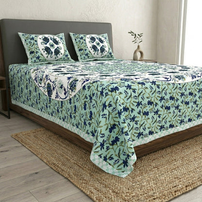 King Size 100% Cotton Double Bedsheet with 2 Pillow Covers