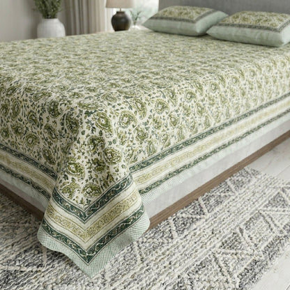 King Size 100% Cotton Double Bedsheet with 2 Pillow Covers